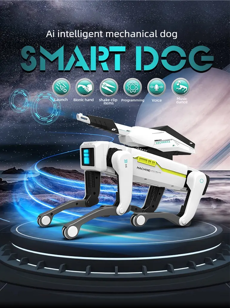 Intelligent Shooting RC Robot Dog (TB-5143054) — illustrated product details, panel 1