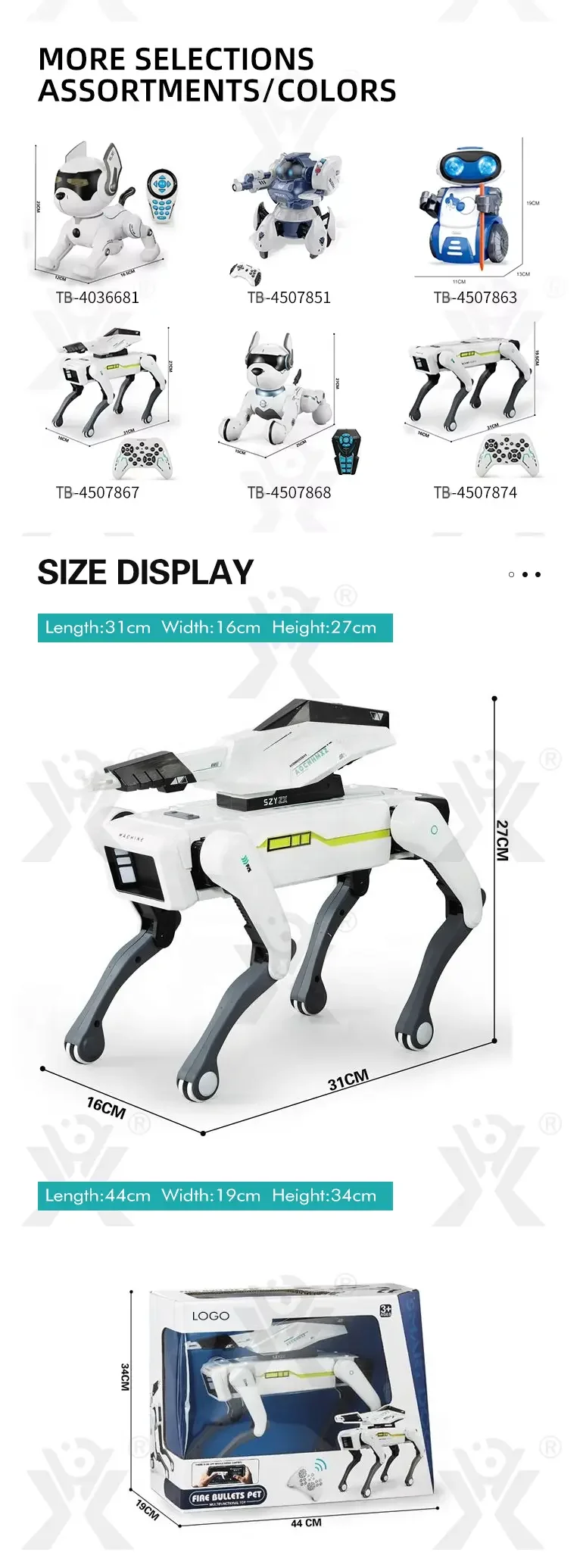 Intelligent Shooting RC Robot Dog (TB-5143054) — illustrated product details, panel 4