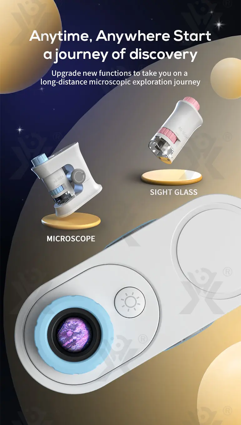 Kids’ Magnetic Microscope Toy, Ultra-High Magnification (TB-4025215) — illustrated product details, panel 2