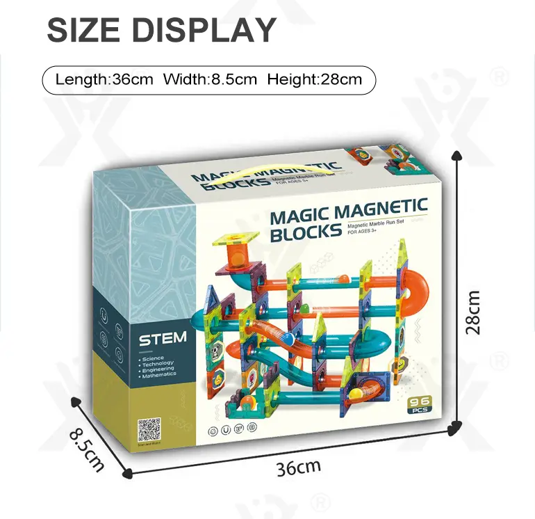 Magnetic Tiles Marble Run, 3D Magnetic Building Blocks Set Race Track Toy for Kids (TB-5155459) — illustrated product details, panel 9