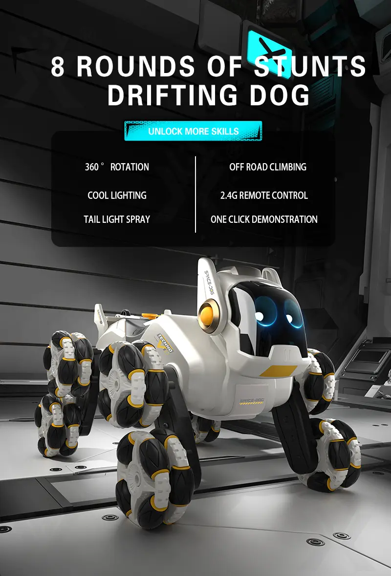 Remote Control 8-Wheel Climbing Mechanical Robot Dog-RC Dog Toy (TB-4485719) — illustrated product details, panel 1