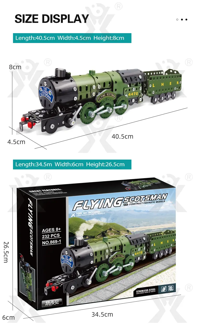 Metal Building Model Train Toy (TB-5049209) — illustrated product details, panel 7