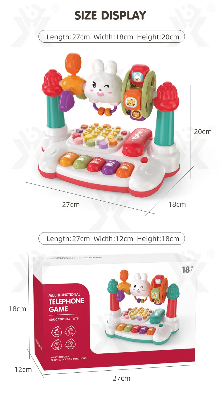 Cartoon Baby Interactive Music Light Keyboard Telephone Toy (TB-4360881) — illustrated product details, panel 10