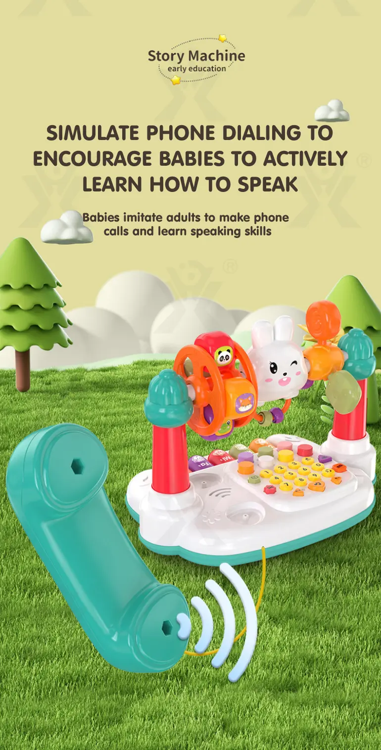 Cartoon Baby Interactive Music Light Keyboard Telephone Toy (TB-4360881) — illustrated product details, panel 4