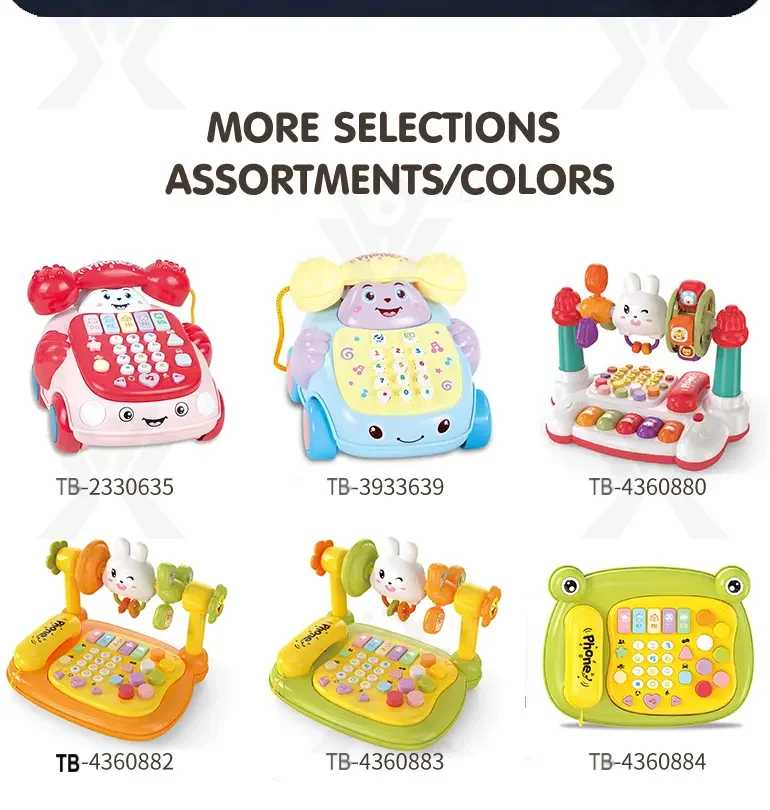 Cartoon Baby Interactive Music Light Keyboard Telephone Toy (TB-4360881) — illustrated product details, panel 9