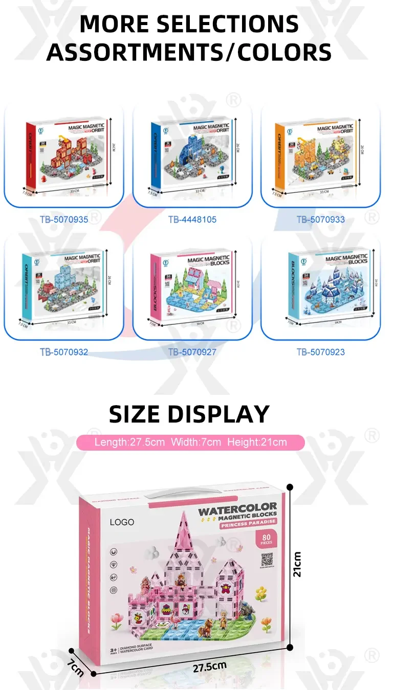 Pink Princess Castle Magnetic Tiles Building Blocks (TB-5070918) — illustrated product details, panel 7
