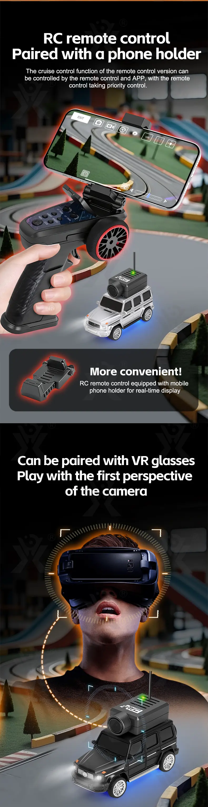 1:64 Scale RC Camera Car, 2.4G APP Control Desktop Car (TB-5126614) — illustrated product details, panel 5