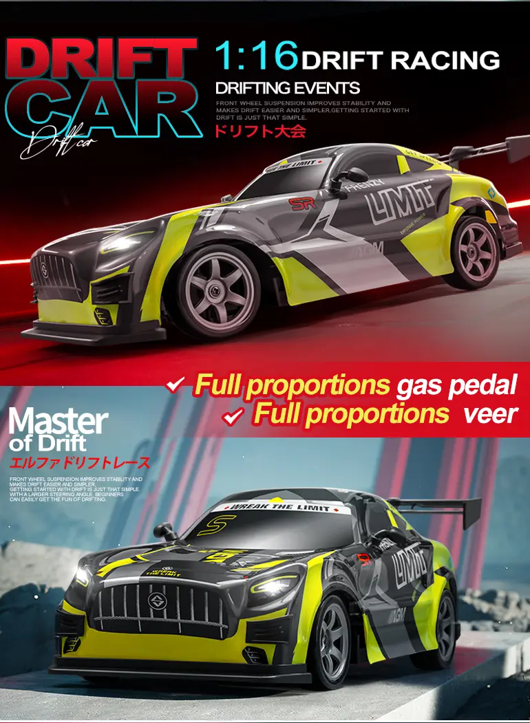 1:16 RC Drift Car, 4WD RC High-Speed Drift Car for Kids, with LED Lights (TB-4497595) — illustrated product details, panel 2