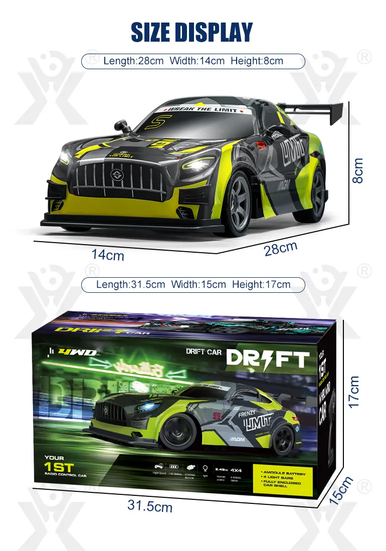 1:16 RC Drift Car, 4WD RC High-Speed Drift Car for Kids, with LED Lights (TB-4497595) — illustrated product details, panel 8