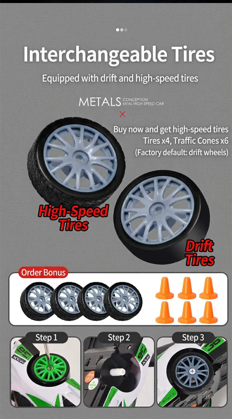 RC Drift Car, 1:24 Scale, 2.4GHz, 4WD (TB-2167524) — illustrated product details, panel 9