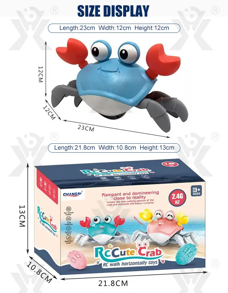 RC Electric Induction Crab with Sound and Light (TB-4907398) — illustrated product details, panel 11