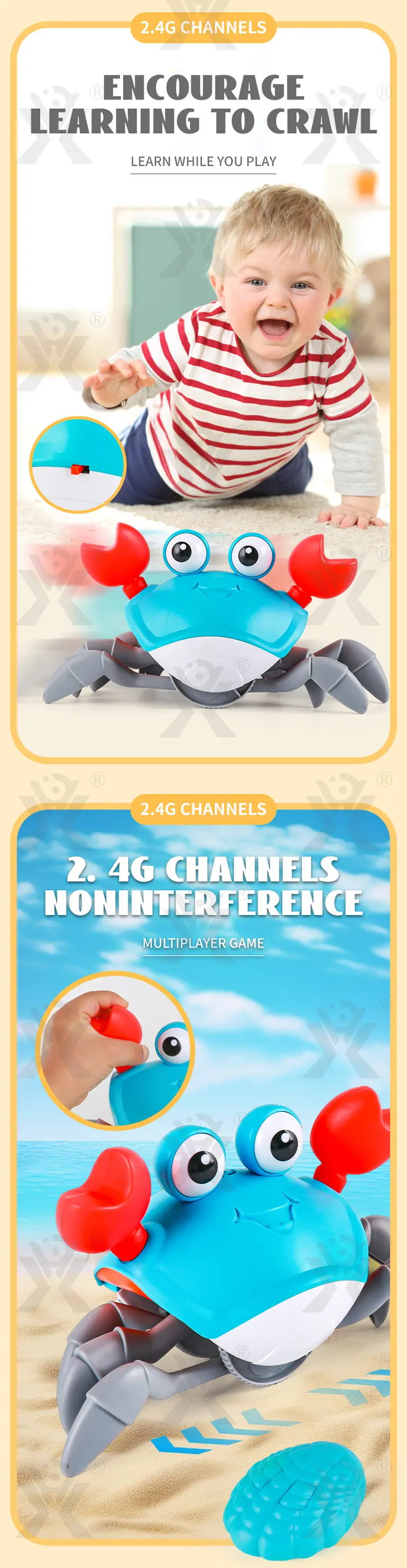 RC Electric Induction Crab with Sound and Light (TB-4907398) — illustrated product details, panel 3