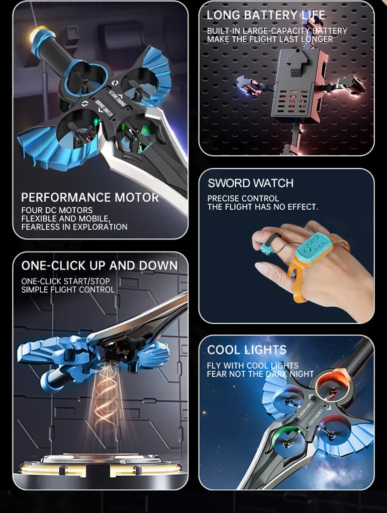 Gesture-Controlled Levitating RC Flying Sword Toy-RC Toys Wholesale Suppliers (TB-5025485) — illustrated product details, panel 2
