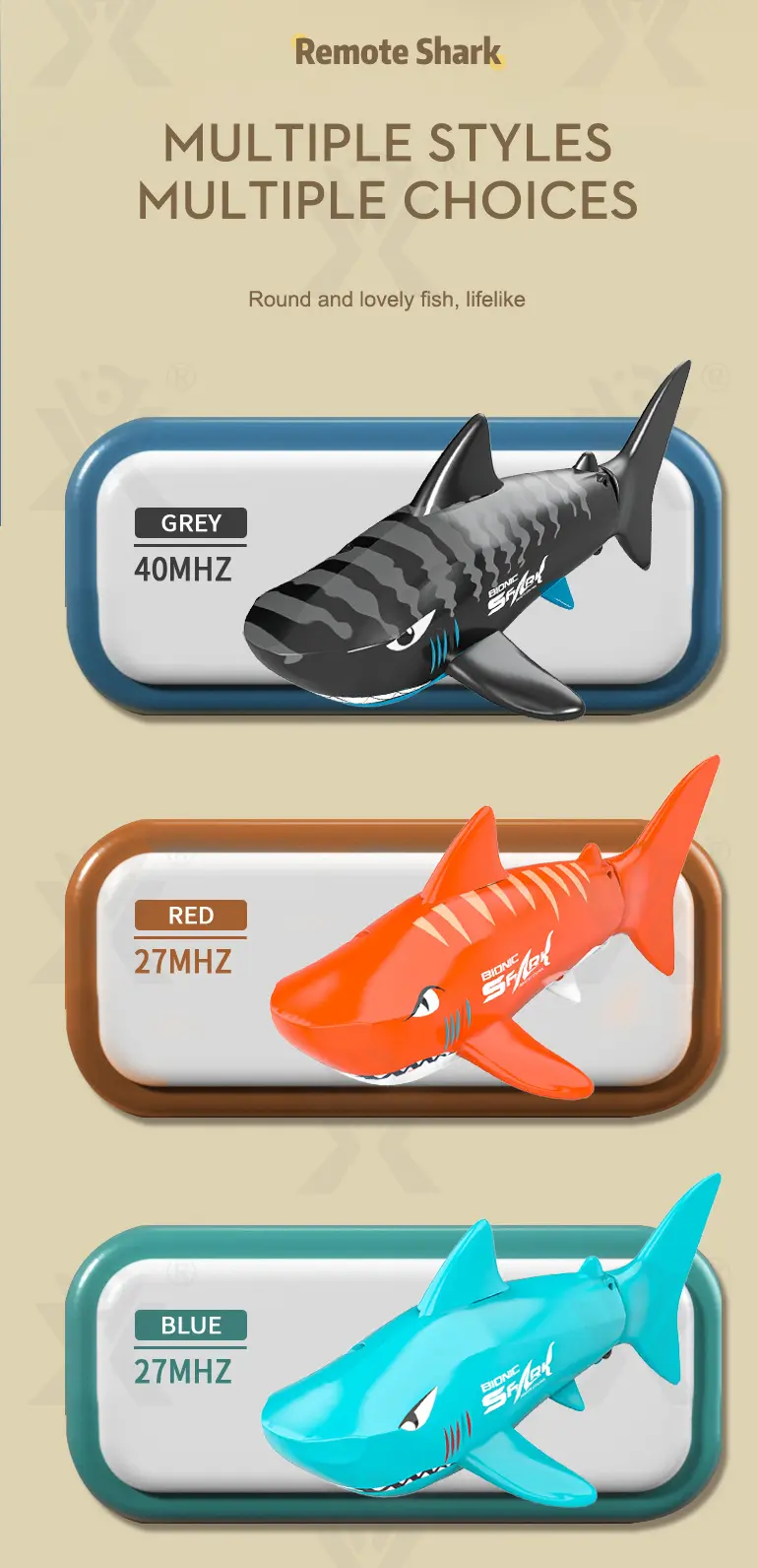 Electric Waterproof Remote Control Shark, Infrared-Controlled Water Toy- RC Shark Toy (TB-4850556) — illustrated product details, panel 11