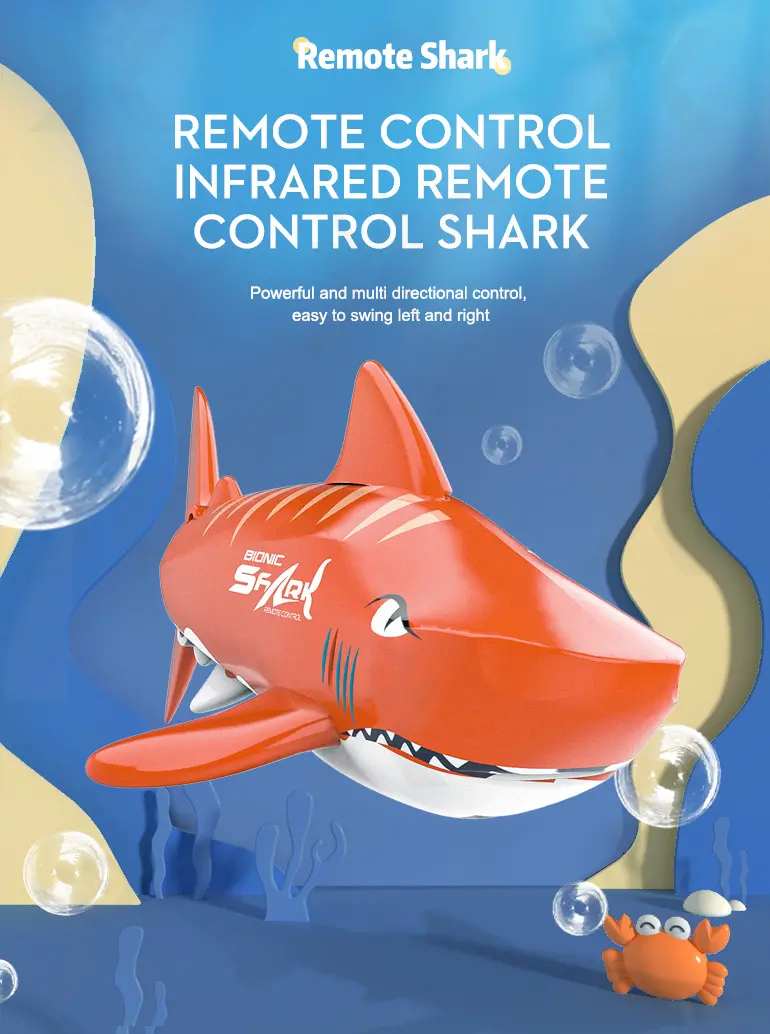 Electric Waterproof Remote Control Shark, Infrared-Controlled Water Toy- RC Shark Toy (TB-4850556) — illustrated product details, panel 4