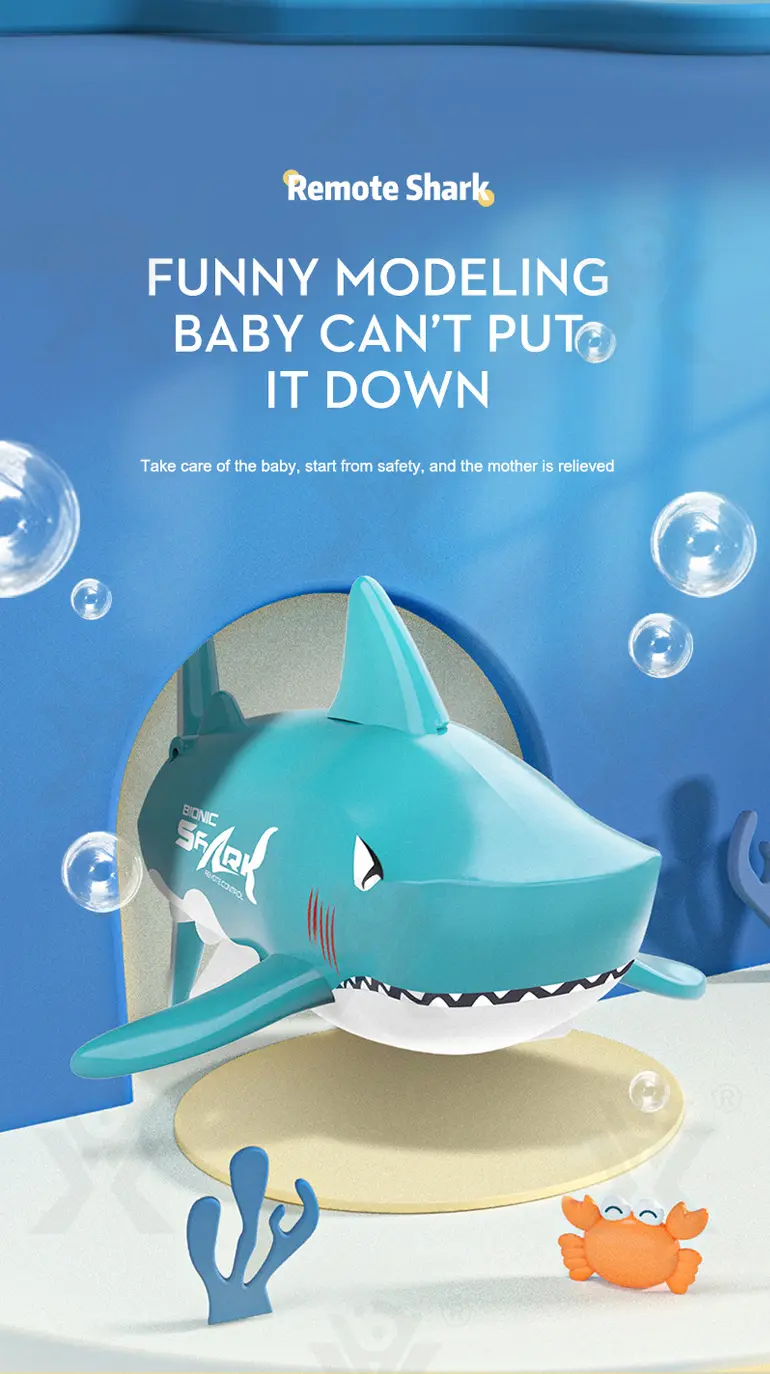 Electric Waterproof Remote Control Shark, Infrared-Controlled Water Toy- RC Shark Toy (TB-4850556) — illustrated product details, panel 8