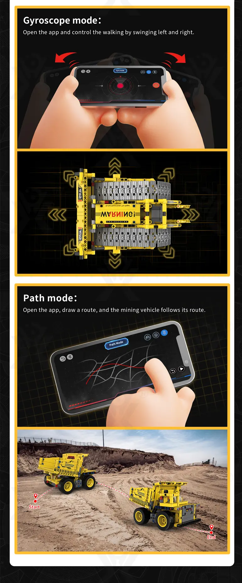 5-in-1 Engineering Building Set With RC & APP, STEM Educational Toy (TB-4170081) — illustrated product details, panel 4
