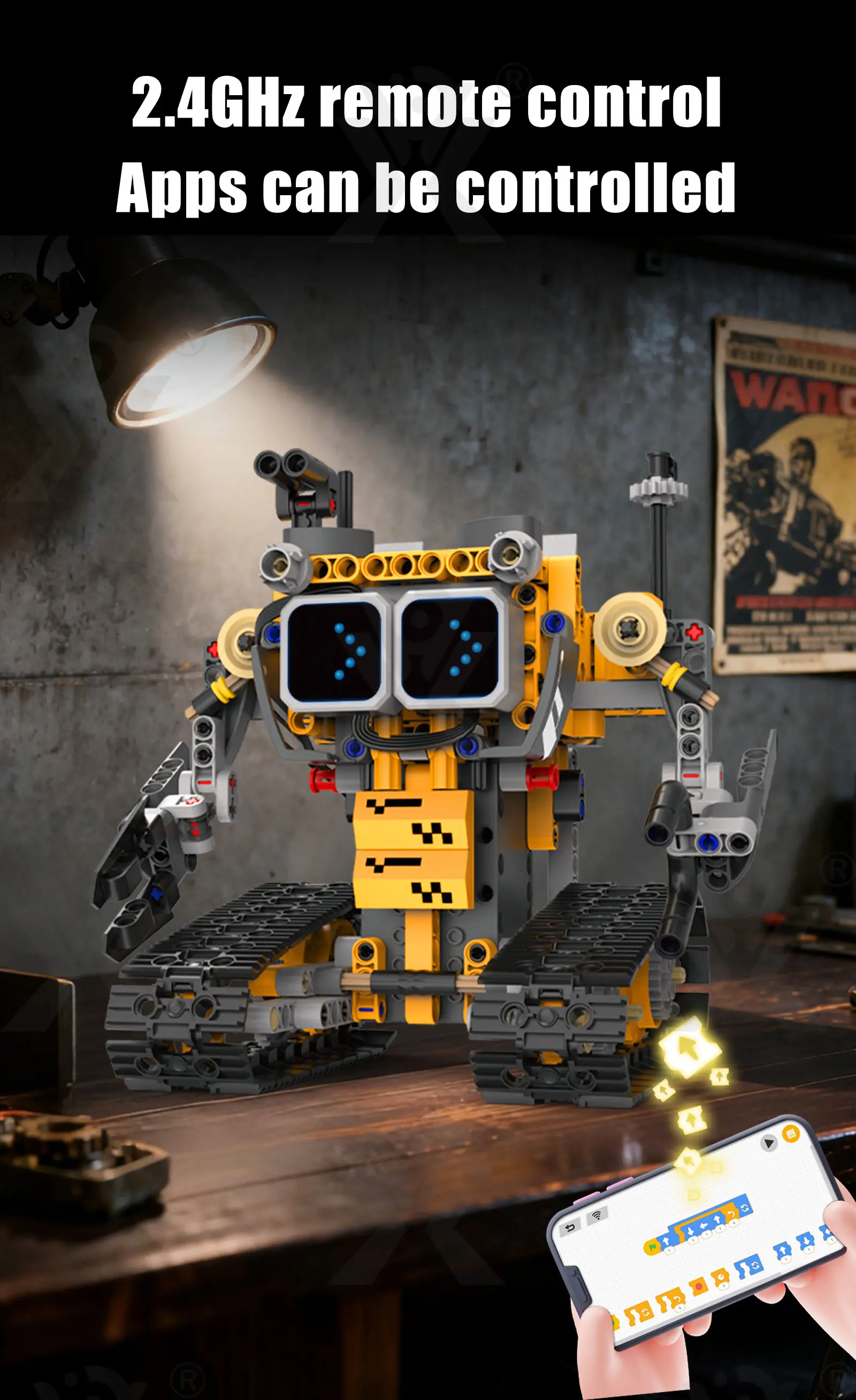 STEM Robot Building Kit, 5-in-1 Robot, Programmable, Remote & App Control (TB-5063053) — illustrated product details, panel 11