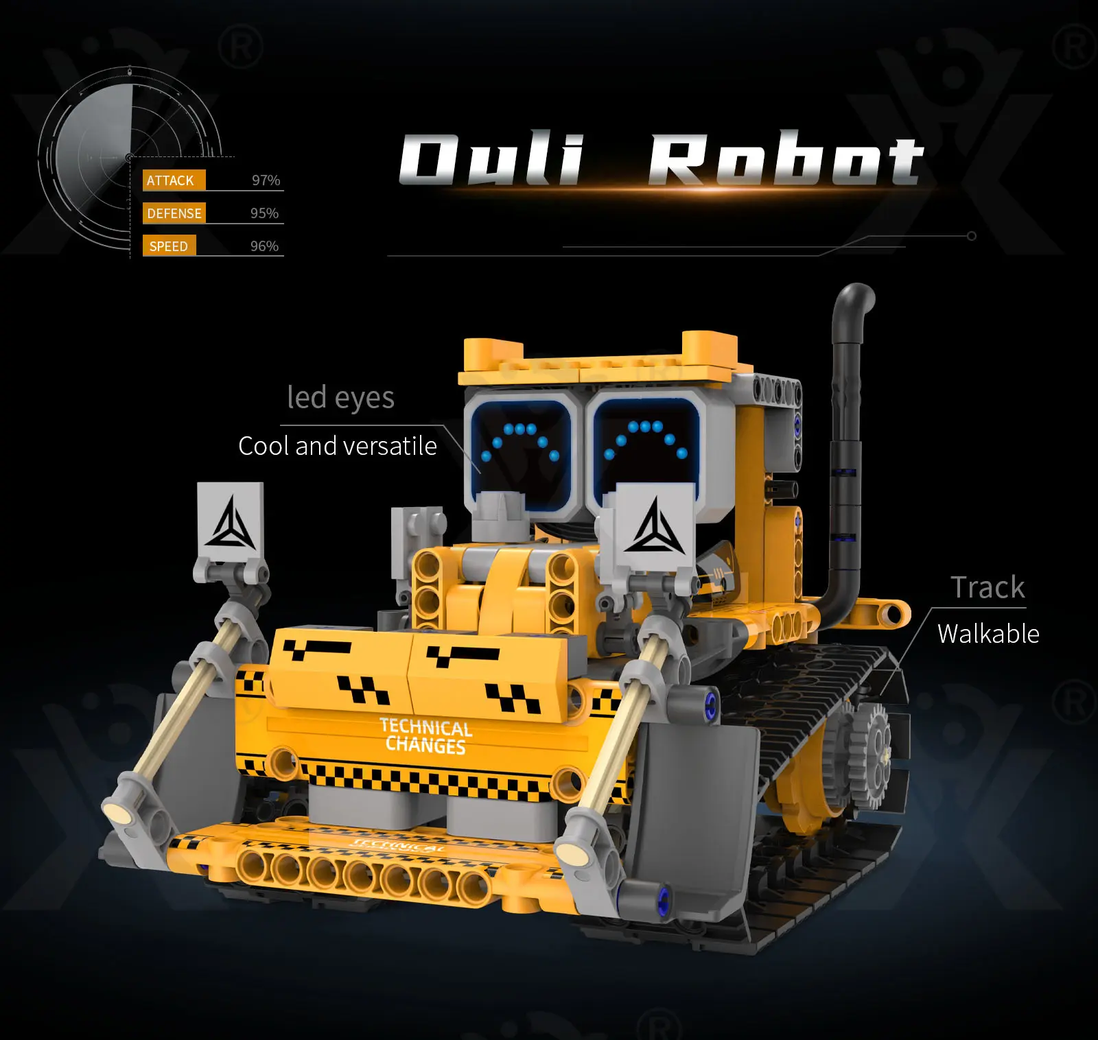 STEM Robot Building Kit, 5-in-1 Robot, Programmable, Remote & App Control (TB-5063053) — illustrated product details, panel 7