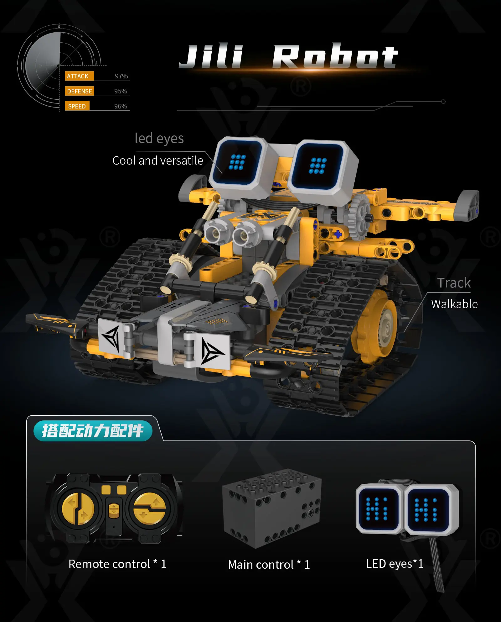 STEM Robot Building Kit, 5-in-1 Robot, Programmable, Remote & App Control (TB-5063053) — illustrated product details, panel 9