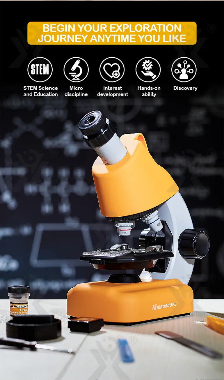Scientific Microscope Toy, LED 100X-1200X Magnification (TB-1672615) — illustrated product details, panel 2