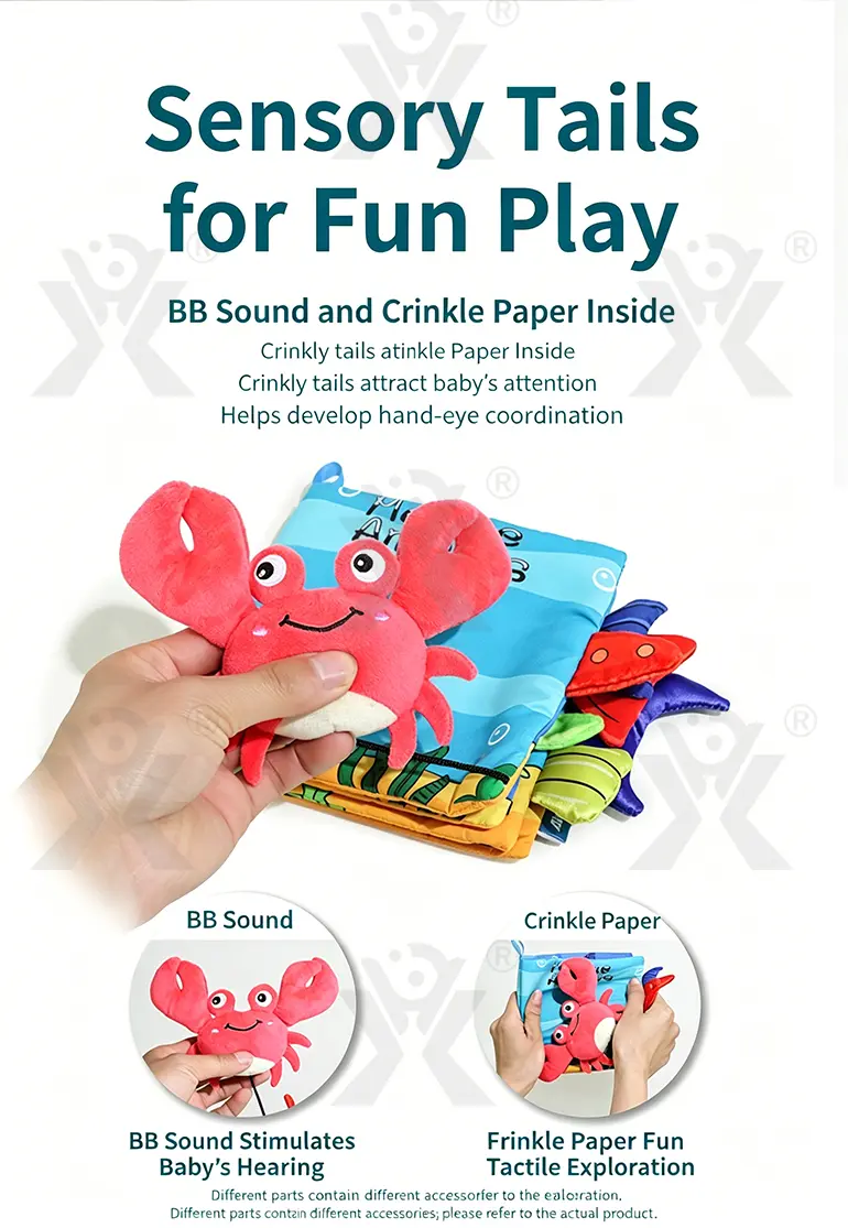 Animal Soft Books with Crinkle Tails, Early Education Toy Supplies (TB-4498617) — illustrated product details, panel 7