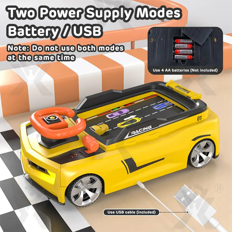 Racing Adventure Game Steering Wheel Toy with Music and Light (TB-4487495) — illustrated product details, panel 2