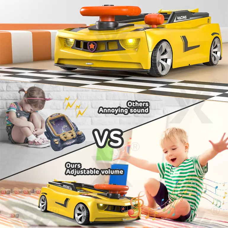 Racing Adventure Game Steering Wheel Toy with Music and Light (TB-4487495) — illustrated product details, panel 3