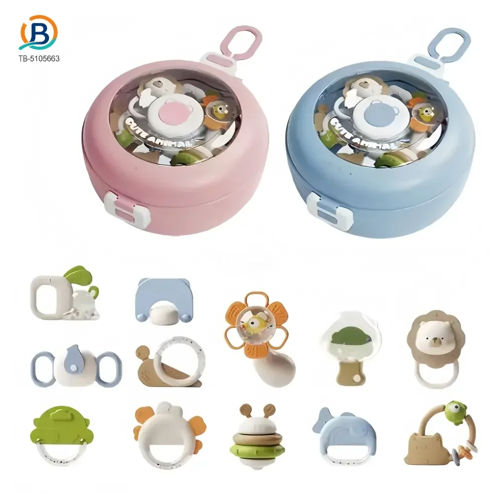 Baby Rattles Teethers Set with Storage Box, Infant Sensory Toys-toys for babies 6-12 months (TB-5105663) — product photograph 1