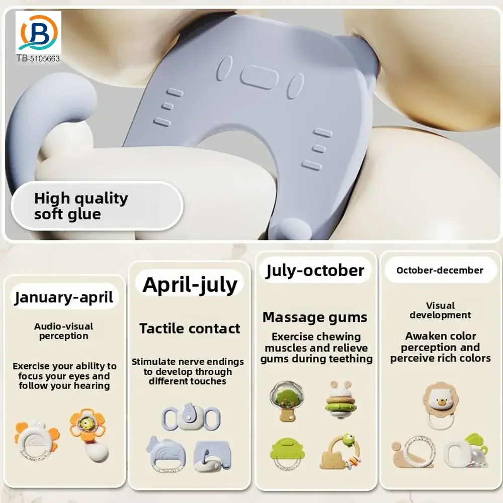 Baby Rattles Teethers Set with Storage Box, Infant Sensory Toys-toys for babies 6-12 months (TB-5105663) — product photograph 3