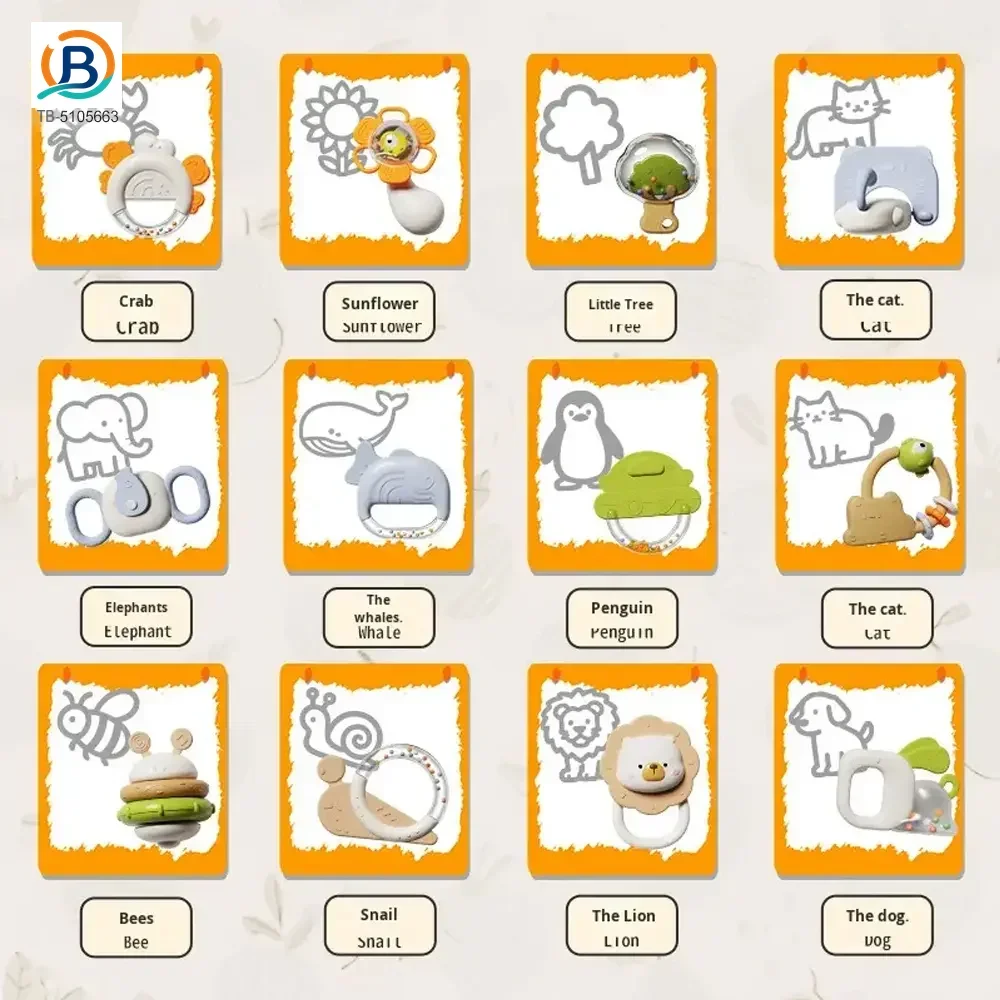 Baby Rattles Teethers Set with Storage Box, Infant Sensory Toys-toys for babies 6-12 months (TB-5105663) — product photograph 4