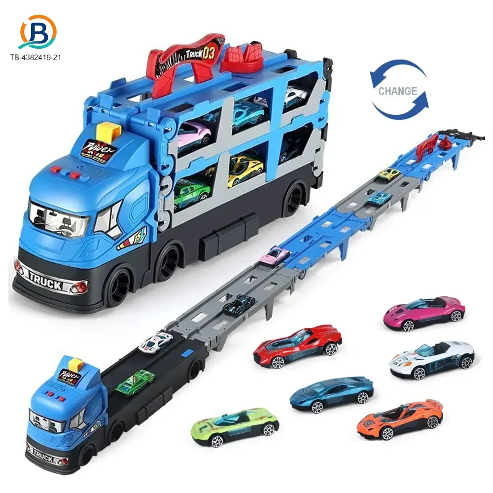 Carrier Truck Race Track Toddler Toys, Transport Truck Car Toy Foldable Track for Kids (TB-4382419) — product photograph 1