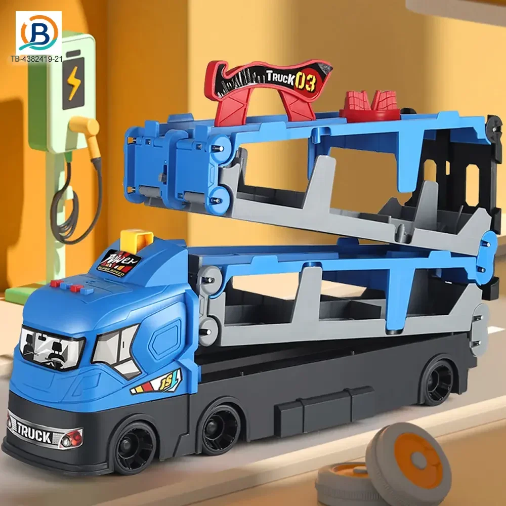 Carrier Truck Race Track Toddler Toys, Transport Truck Car Toy Foldable Track for Kids (TB-4382419) — product photograph 10