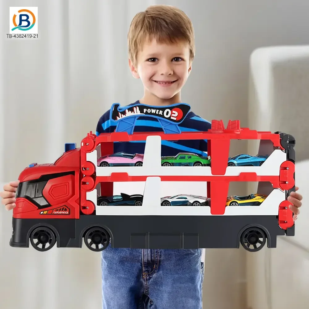 Carrier Truck Race Track Toddler Toys, Transport Truck Car Toy Foldable Track for Kids (TB-4382419) — product photograph 13