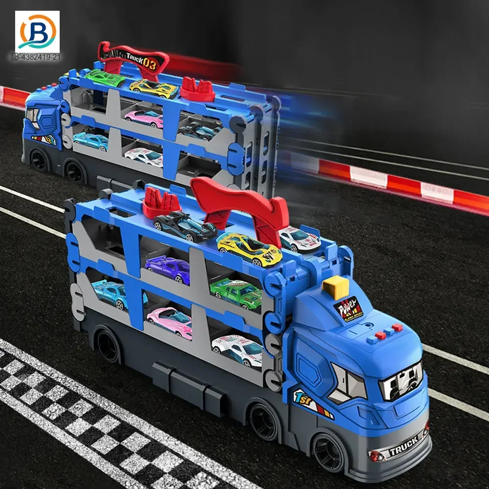 Carrier Truck Race Track Toddler Toys, Transport Truck Car Toy Foldable Track for Kids (TB-4382419) — product photograph 3