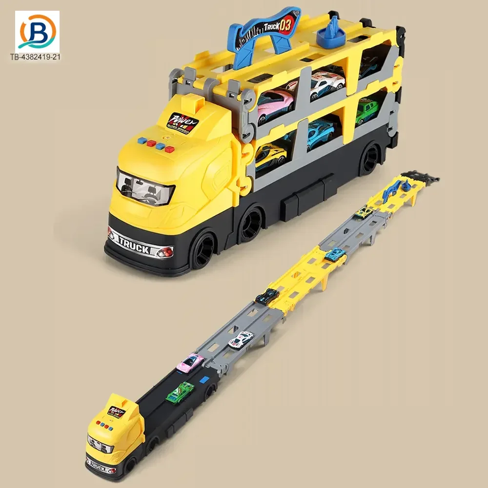 Carrier Truck Race Track Toddler Toys, Transport Truck Car Toy Foldable Track for Kids (TB-4382419) — product photograph 6