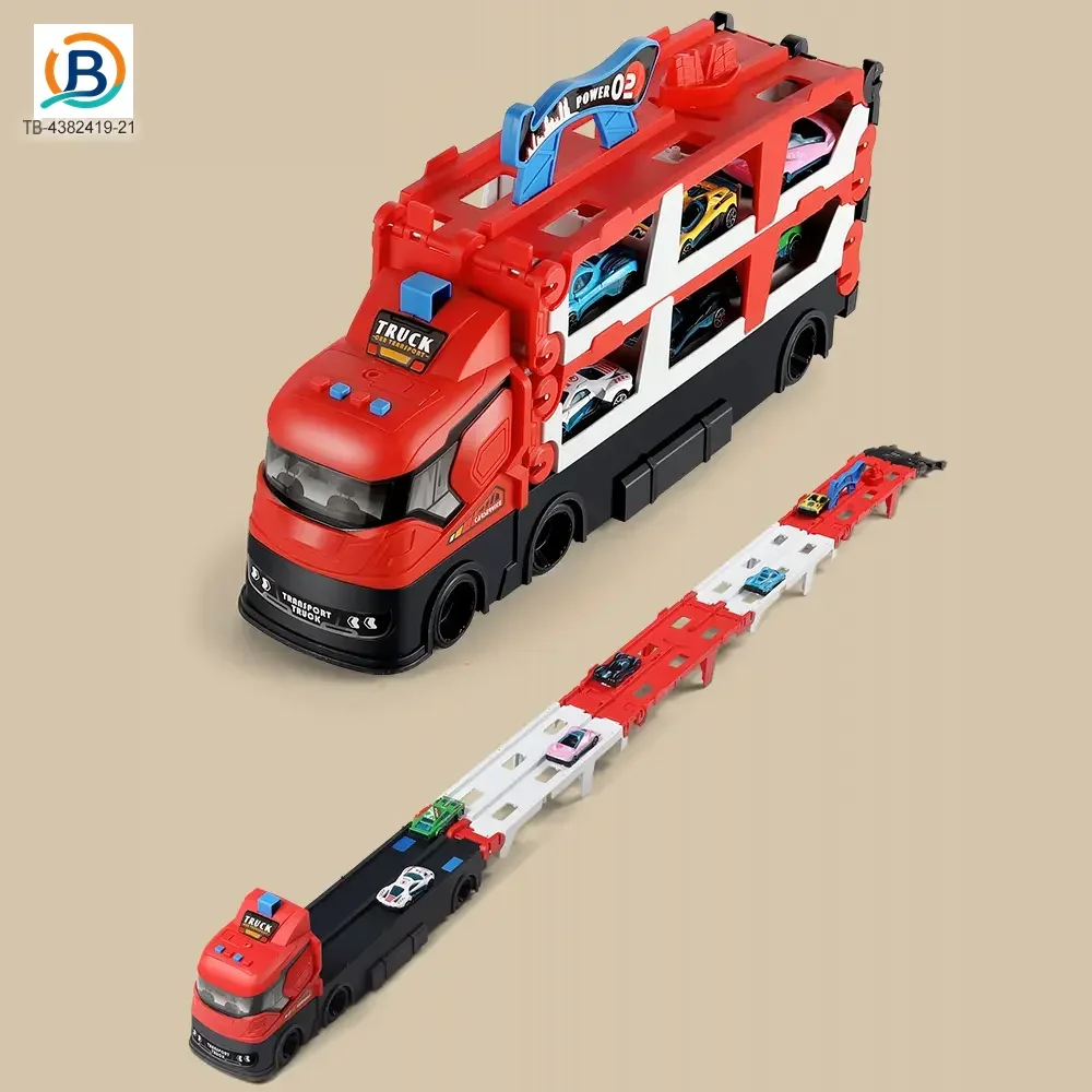 Carrier Truck Race Track Toddler Toys, Transport Truck Car Toy Foldable Track for Kids (TB-4382419) — product photograph 7