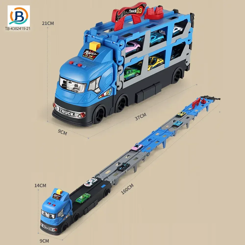 Carrier Truck Race Track Toddler Toys, Transport Truck Car Toy Foldable Track for Kids (TB-4382419) — product photograph 8