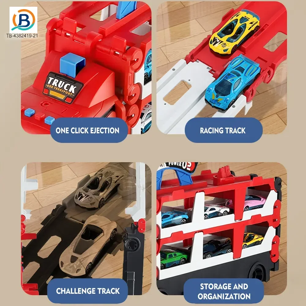 Carrier Truck Race Track Toddler Toys, Transport Truck Car Toy Foldable Track for Kids (TB-4382419) — product photograph 9