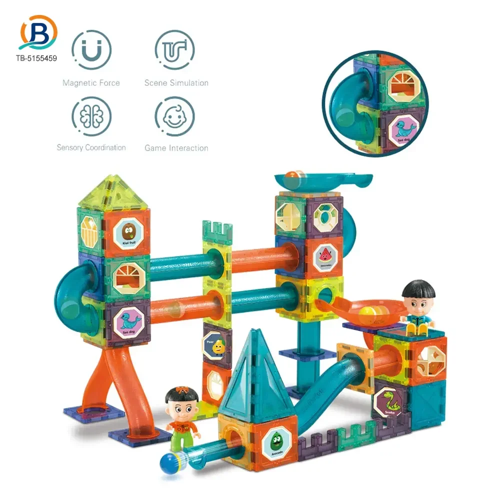 Magnetic Tiles Marble Run, 3D Magnetic Building Blocks Set Race Track Toy for Kids (TB-5155459) — product photograph 2
