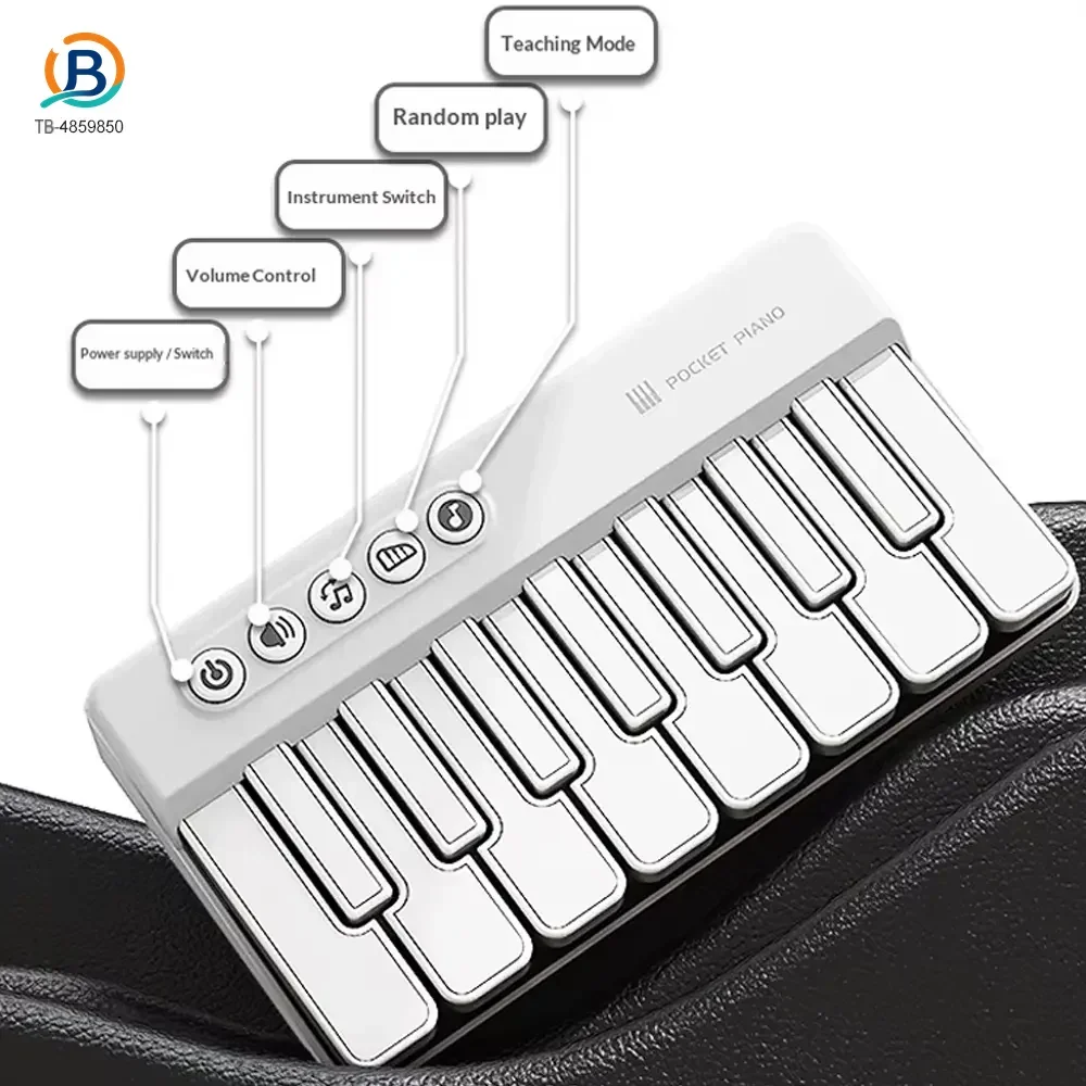 15 Key Kids Pocket Piano Toy LED Light Musical Instrument (TB-4859850) — product photograph 3