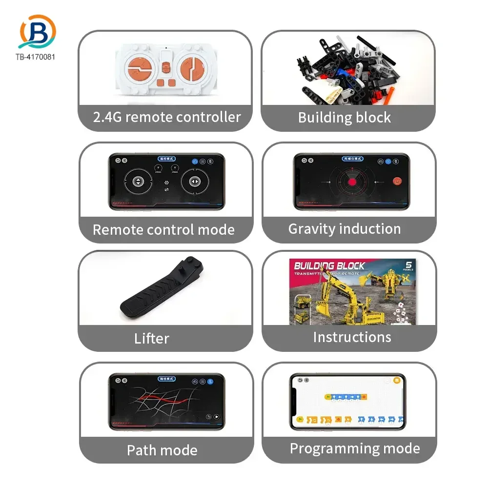 5-in-1 Engineering Building Set With RC & APP, STEM Educational Toy (TB-4170081) — product photograph 3