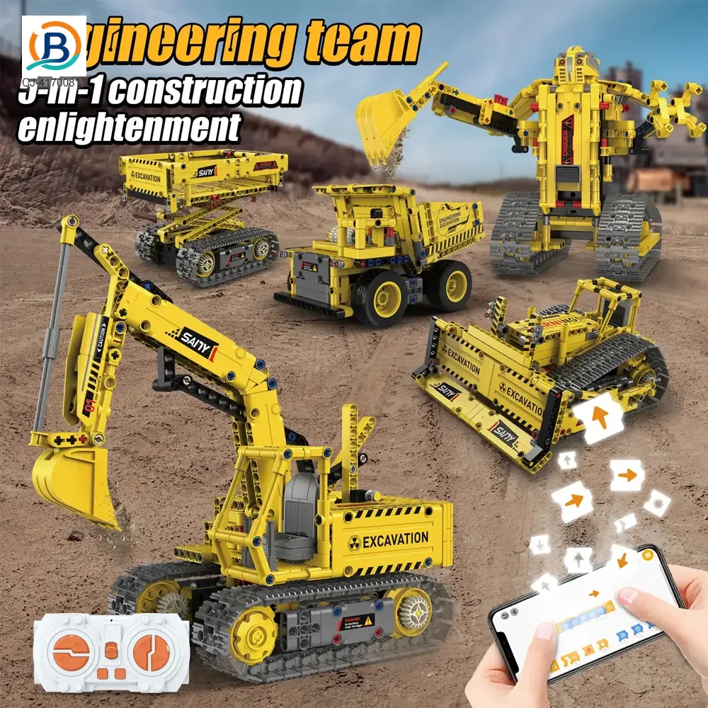 5-in-1 Engineering Building Set With RC & APP, STEM Educational Toy (TB-4170081) — product photograph 6