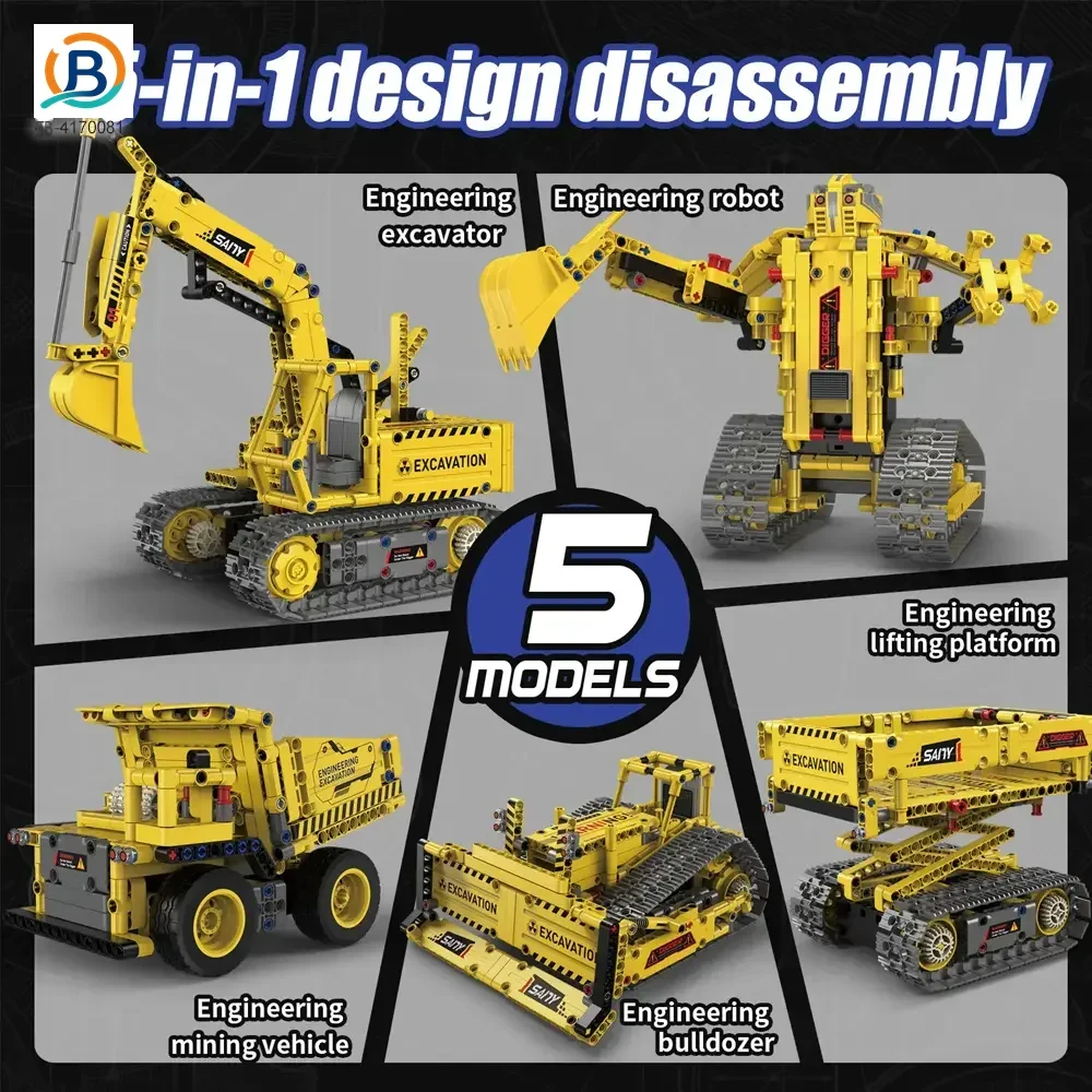 5-in-1 Engineering Building Set With RC & APP, STEM Educational Toy (TB-4170081) — product photograph 9