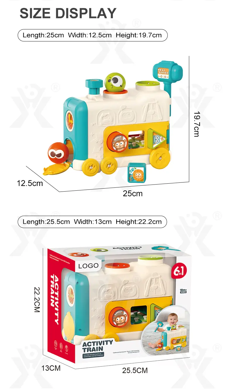 6-in-1 Multi-Function Activity Train Toy, Baby Montessori Sensory Toys Supply (TB-5219039) — illustrated product details, panel 10