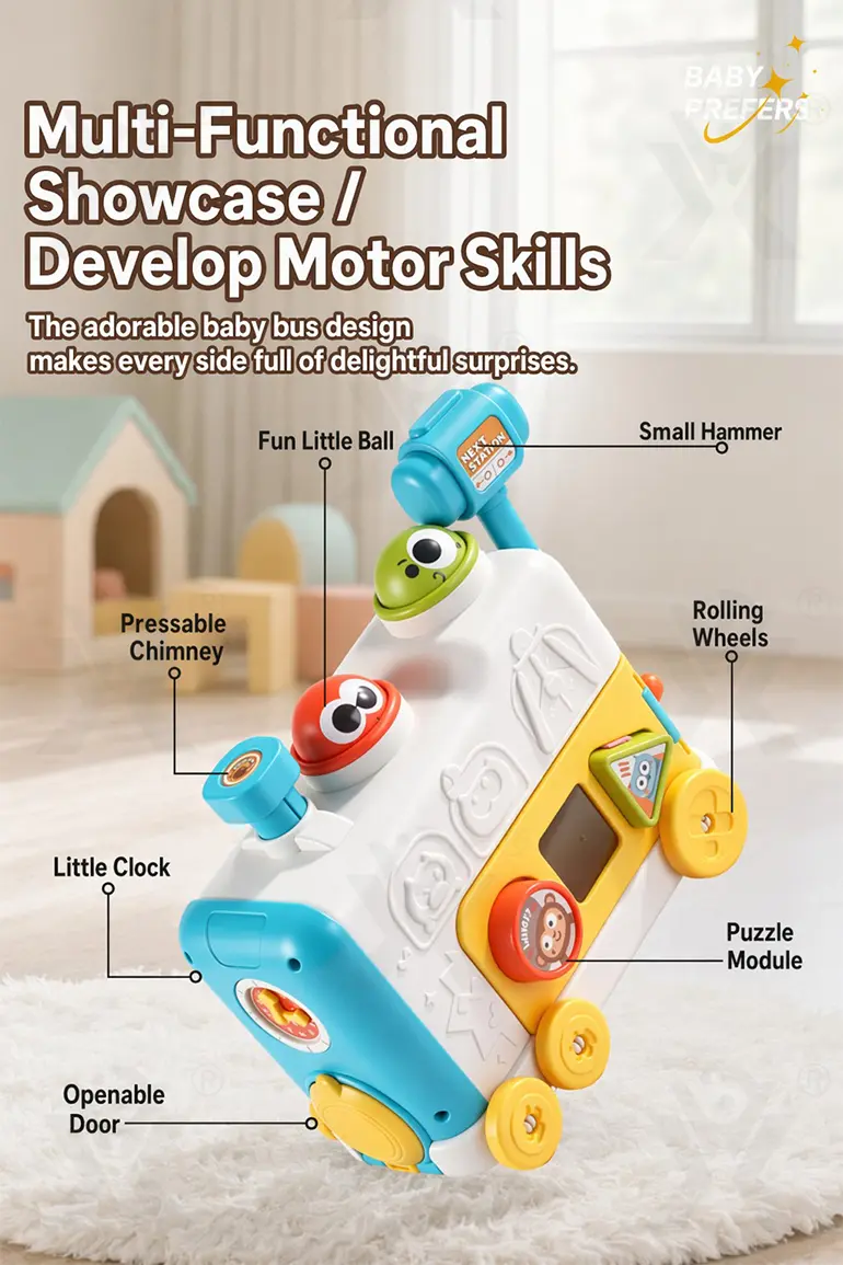 6-in-1 Multi-Function Activity Train Toy, Baby Montessori Sensory Toys Supply (TB-5219039) — illustrated product details, panel 3