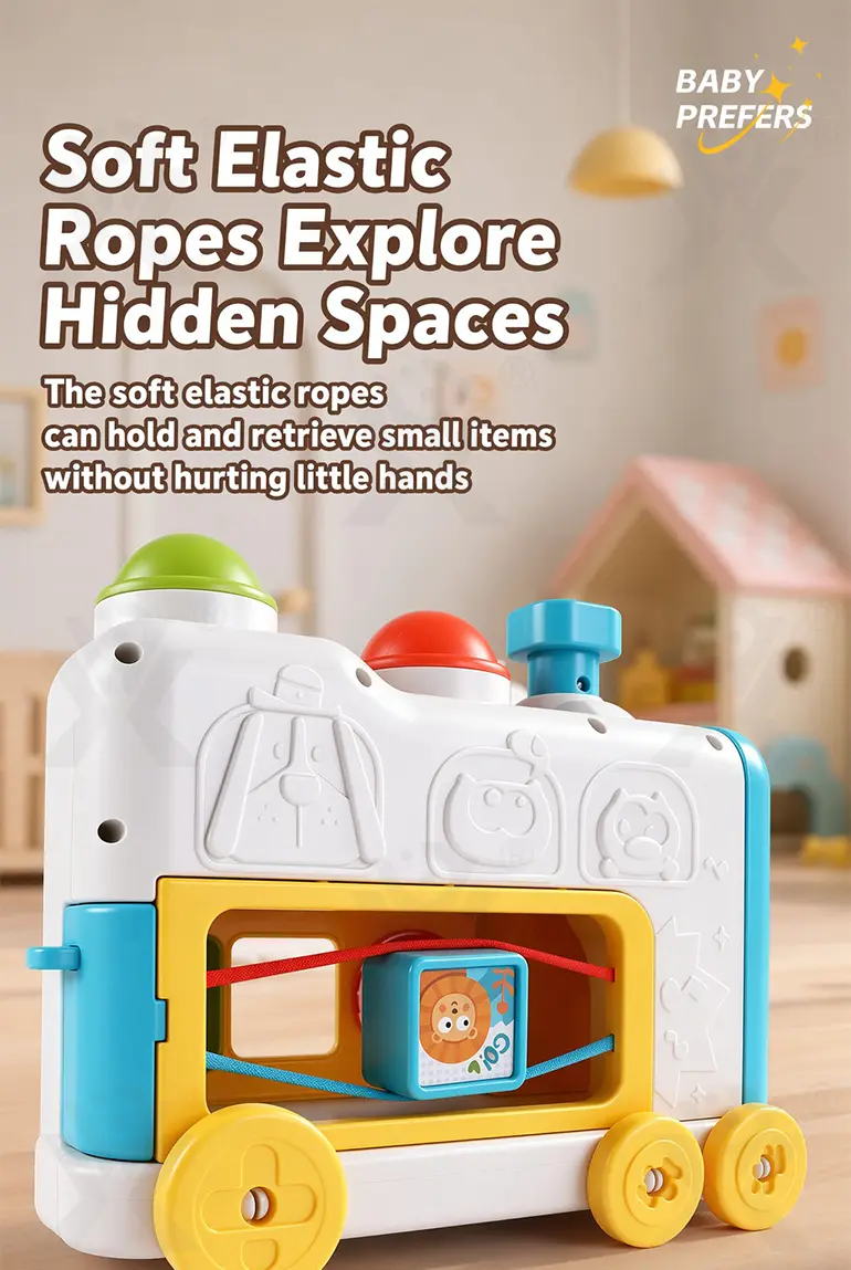 6-in-1 Multi-Function Activity Train Toy, Baby Montessori Sensory Toys Supply (TB-5219039) — illustrated product details, panel 6