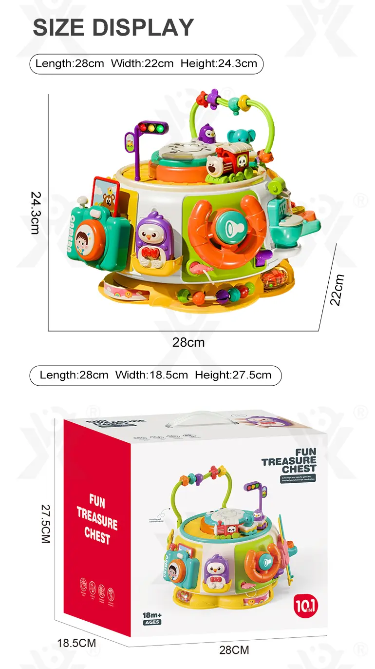 10-in-1 Activity Cube Toys, Educational Rotating Activity Busy Box Toy (TB-5226880) — illustrated product details, panel 6