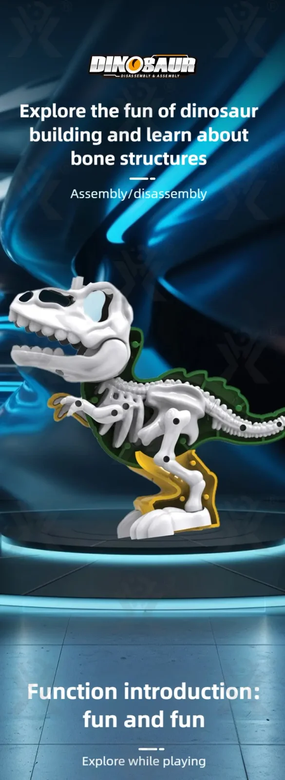 3D Puzzle Figures Assembly Dinosaur Skeleton Toy (TB-5041072) — illustrated product details, panel 1
