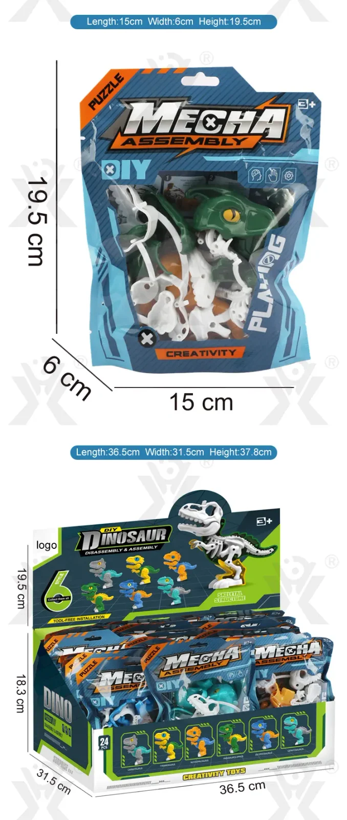 3D Puzzle Figures Assembly Dinosaur Skeleton Toy (TB-5041072) — illustrated product details, panel 6